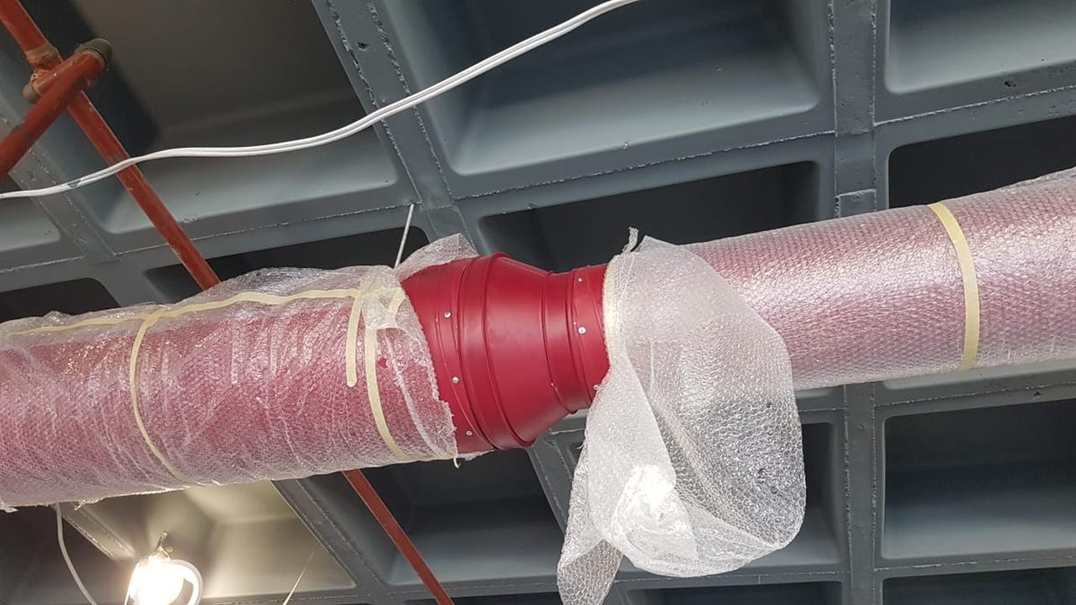 Fire ducting with protective insulation during installation
